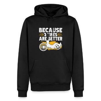 Recumbent Trike Liegetrike Liegedreirad - Männer Premium Bio Hoodie - Schwarz - Vorne - Nico (187cm)