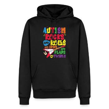 Autisme - Sweat à capuche Premium bio Homme - noir - Devant - Nico (187cm)
