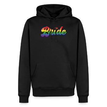 Spinster - Men’s Premium Organic Hoodie - black - Front - Nico (187cm)
