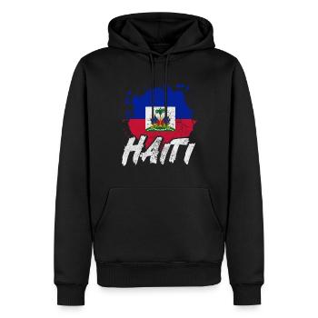 Haiti - Männer Premium Bio Hoodie - Schwarz - Vorne - Nico (187cm)