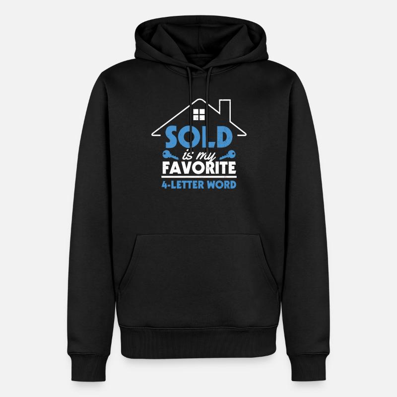 Agent immobilier - Sweat à capuche Premium bio Homme - noir
