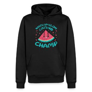 Pastèque - Sweat à capuche Premium bio Homme - noir - Devant - Nico (187cm)