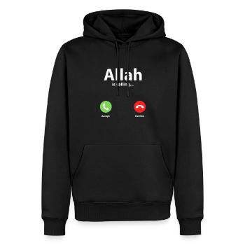 Musulman Islam Allah Ramadan Kareem Cadeau - Sweat à capuche Premium bio Homme - noir - Devant - Nico (187cm)