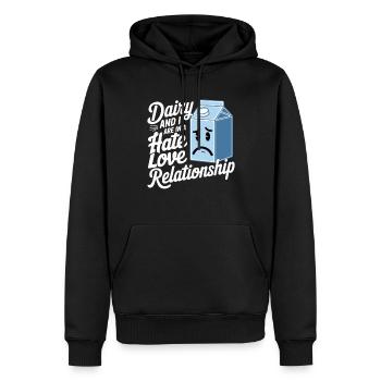 Laktoseintoleranz Laktoseintolerant - Männer Premium Bio Hoodie - Schwarz - Vorne - Nico (187cm)