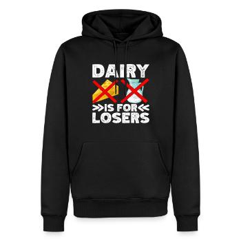 Intolérance au lactose Intolérance au lactose - Sweat à capuche Premium bio Homme - noir - Devant - Nico (187cm)