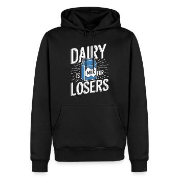 Laktoseintoleranz Laktoseintolerant - Männer Premium Bio Hoodie - Schwarz - Vorne - Nico (187cm)
