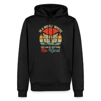 Autisme - Sweat à capuche Premium bio Homme - noir - Devant - Nico (187cm)