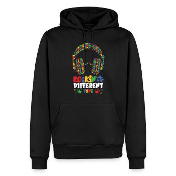 Journée de sensibilisation à l’autisme Cadeau autiste - Sweat à capuche Premium bio Homme - noir - Devant - Nico (187cm)