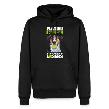 Flyball Sports canins - Sweat à capuche Premium bio Homme - noir - Devant - Nico (187cm)