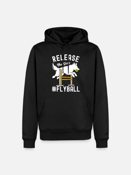 Flyball Hundesport - Männer Premium Bio Hoodie - Schwarz