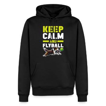 Flyball Hundesport - Männer Premium Bio Hoodie - Schwarz - Vorne - Nico (187cm)