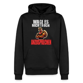 Lustiger Spruch Funny Herren Männer Sprüche Hahn - Männer Premium Bio Hoodie - Schwarz - Vorne - Nico (187cm)