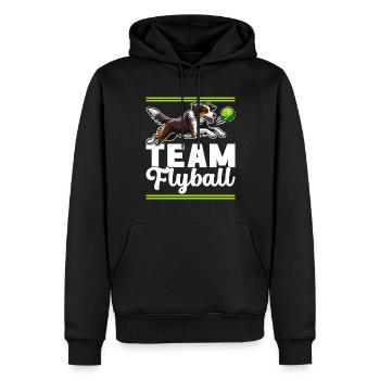 Flyball Sports canins - Sweat à capuche Premium bio Homme - noir - Devant - Nico (187cm)