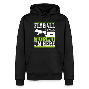 Flyball Hundesport - Männer Premium Bio Hoodie - Schwarz - Vorne - Nico (187cm)