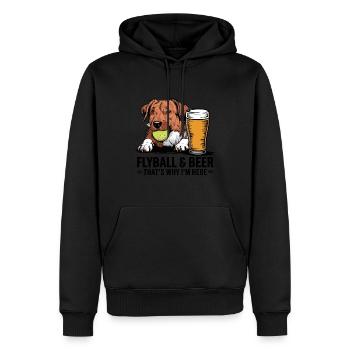 Flyball Sports canins - Sweat à capuche Premium bio Homme - noir - Devant - Nico (187cm)