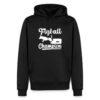 Flyball Hundesport - Männer Premium Bio Hoodie - Schwarz - Vorne - Nico (187cm)