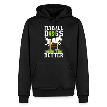 Flyball Sports canins - Sweat à capuche Premium bio Homme - noir - Devant - Nico (187cm)