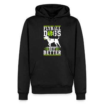 Flyball Hundesport - Männer Premium Bio Hoodie - Schwarz - Vorne - Nico (187cm)