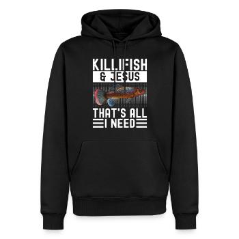 Killifisch Aquarium Amateurs de poissons - Sweat à capuche Premium bio Homme - noir - Devant - Nico (187cm)