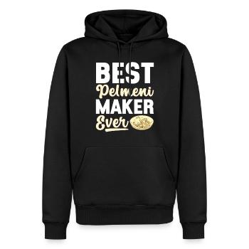 Pelmeni Cuisine russe - Sweat à capuche Premium bio Homme - noir - Devant - Nico (187cm)