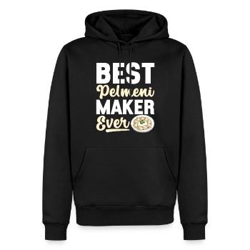 Pelmeni Cuisine russe - Sweat à capuche Premium bio Homme - noir - Devant - Nico (187cm)