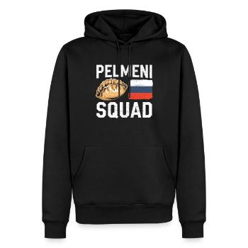 Pelmeni Cuisine russe - Sweat à capuche Premium bio Homme - noir - Devant - Nico (187cm)