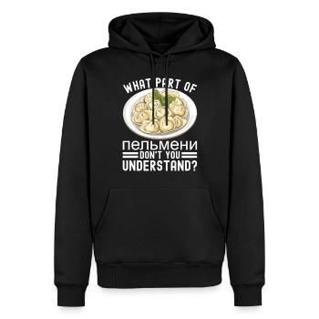 Pelmeni Russian Cuisine - Men’s Premium Organic Hoodie - black - Front - Nico (187cm)