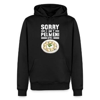 Pelmeni Cuisine russe - Sweat à capuche Premium bio Homme - noir - Devant - Nico (187cm)