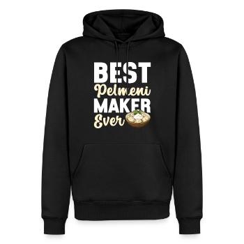 Pelmeni Cuisine russe - Sweat à capuche Premium bio Homme - noir - Devant - Nico (187cm)