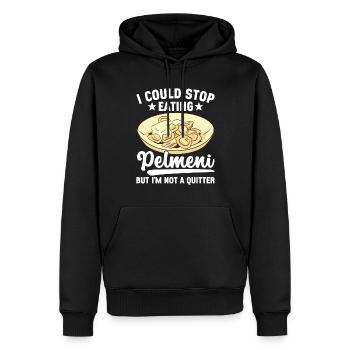 Pelmeni Cuisine russe - Sweat à capuche Premium bio Homme - noir - Devant - Nico (187cm)