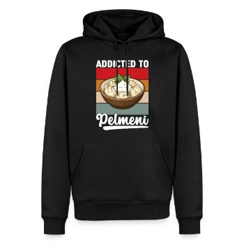 Pelmeni Cuisine russe - Sweat à capuche Premium bio Homme - noir - Devant - Nico (187cm)