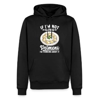 Pelmeni Cuisine russe - Sweat à capuche Premium bio Homme - noir - Devant - Nico (187cm)