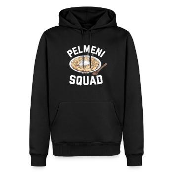 Pelmeni Cuisine russe - Sweat à capuche Premium bio Homme - noir - Devant - Nico (187cm)