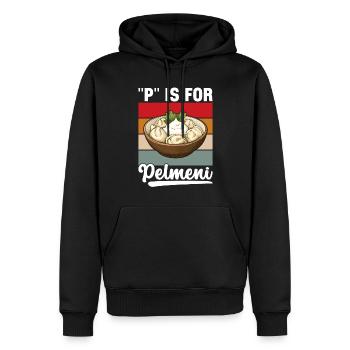 Pelmeni Cuisine russe - Sweat à capuche Premium bio Homme - noir - Devant - Nico (187cm)