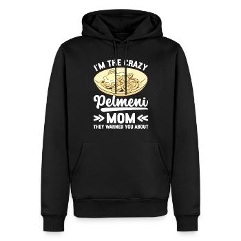 Pelmeni Cuisine russe - Sweat à capuche Premium bio Homme - noir - Devant - Nico (187cm)