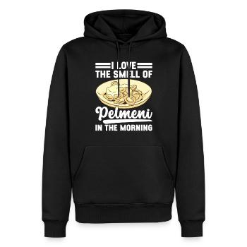 Pelmeni Cuisine russe - Sweat à capuche Premium bio Homme - noir - Devant - Nico (187cm)