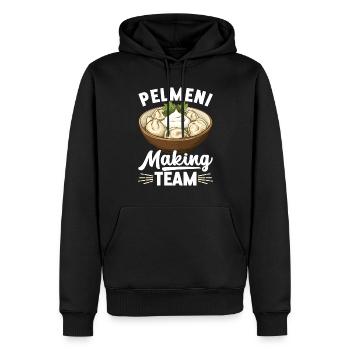 Pelmeni Cuisine russe - Sweat à capuche Premium bio Homme - noir - Devant - Nico (187cm)