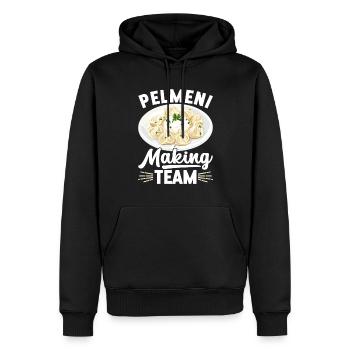 Pelmeni Cuisine russe - Sweat à capuche Premium bio Homme - noir - Devant - Nico (187cm)