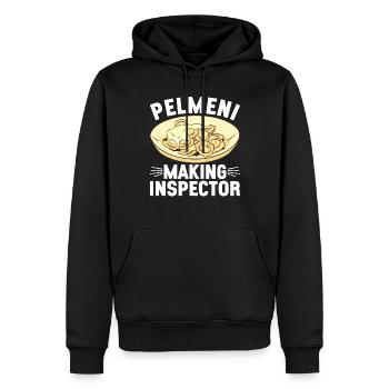 Pelmeni Cuisine russe - Sweat à capuche Premium bio Homme - noir - Devant - Nico (187cm)