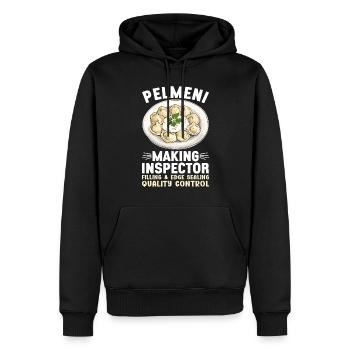 Pelmeni Cuisine russe - Sweat à capuche Premium bio Homme - noir - Devant - Nico (187cm)
