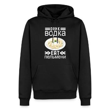 Pelmeni Russische Küche - Männer Premium Bio Hoodie - Schwarz - Vorne - Nico (187cm)
