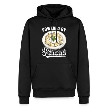 Pelmeni Cuisine russe - Sweat à capuche Premium bio Homme - noir - Devant - Nico (187cm)