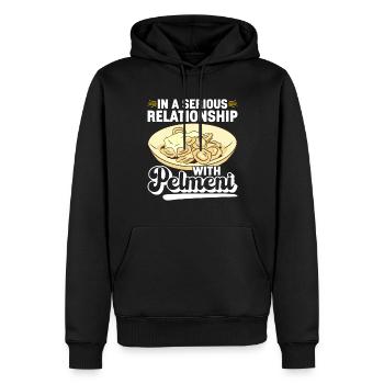Pelmeni Cuisine russe - Sweat à capuche Premium bio Homme - noir - Devant - Nico (187cm)
