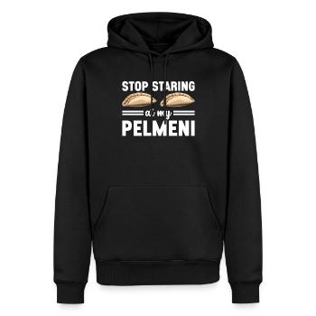 Pelmeni Russische Küche - Männer Premium Bio Hoodie - Schwarz - Vorne - Nico (187cm)