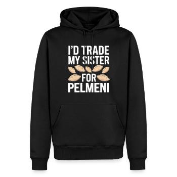 Pelmeni Cuisine russe - Sweat à capuche Premium bio Homme - noir - Devant - Nico (187cm)