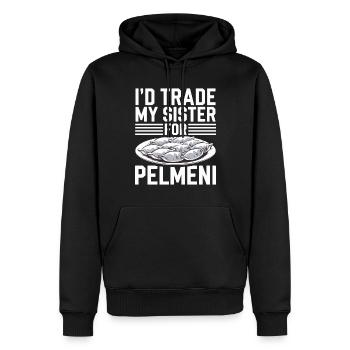 Pelmeni Cuisine russe - Sweat à capuche Premium bio Homme - noir - Devant - Nico (187cm)