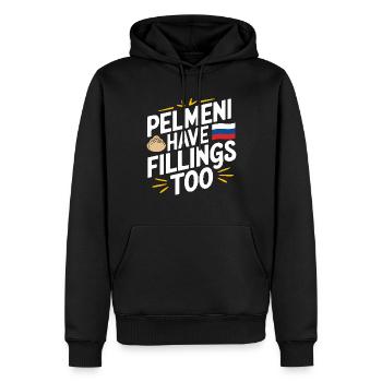 Pelmeni Russian Cuisine - Men’s Premium Organic Hoodie - black - Front - Nico (187cm)