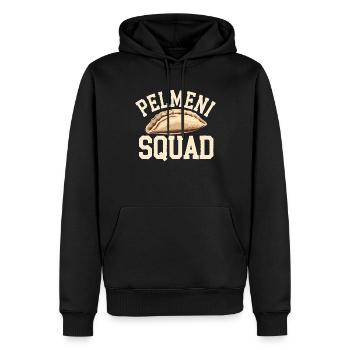 Pelmeni Cuisine russe - Sweat à capuche Premium bio Homme - noir - Devant - Nico (187cm)