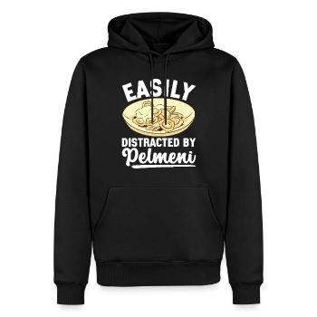 Pelmeni Cuisine russe - Sweat à capuche Premium bio Homme - noir - Devant - Nico (187cm)