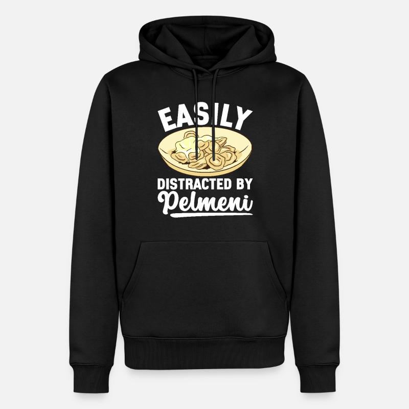 Pelmeni Cuisine russe - Sweat à capuche Premium bio Homme - noir